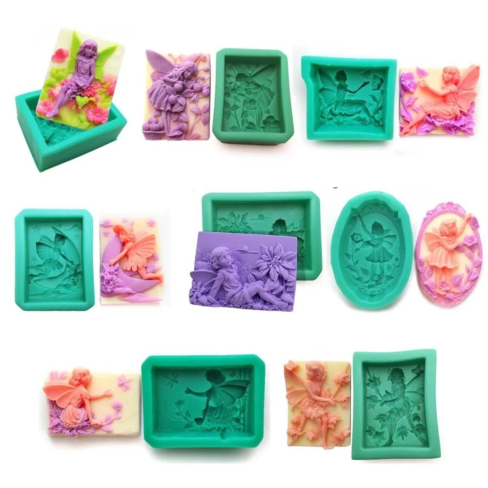 Fai Da Te 3D Angeli Stampo In Silicone Stampo Sapone In Silicone Angelo Stampo Argilla Angelo Utilizzato Per Fare Fondente,Cioccolato,Candele,Ornamenti,Decorazioni Torte,Può Essere Riutilizzato