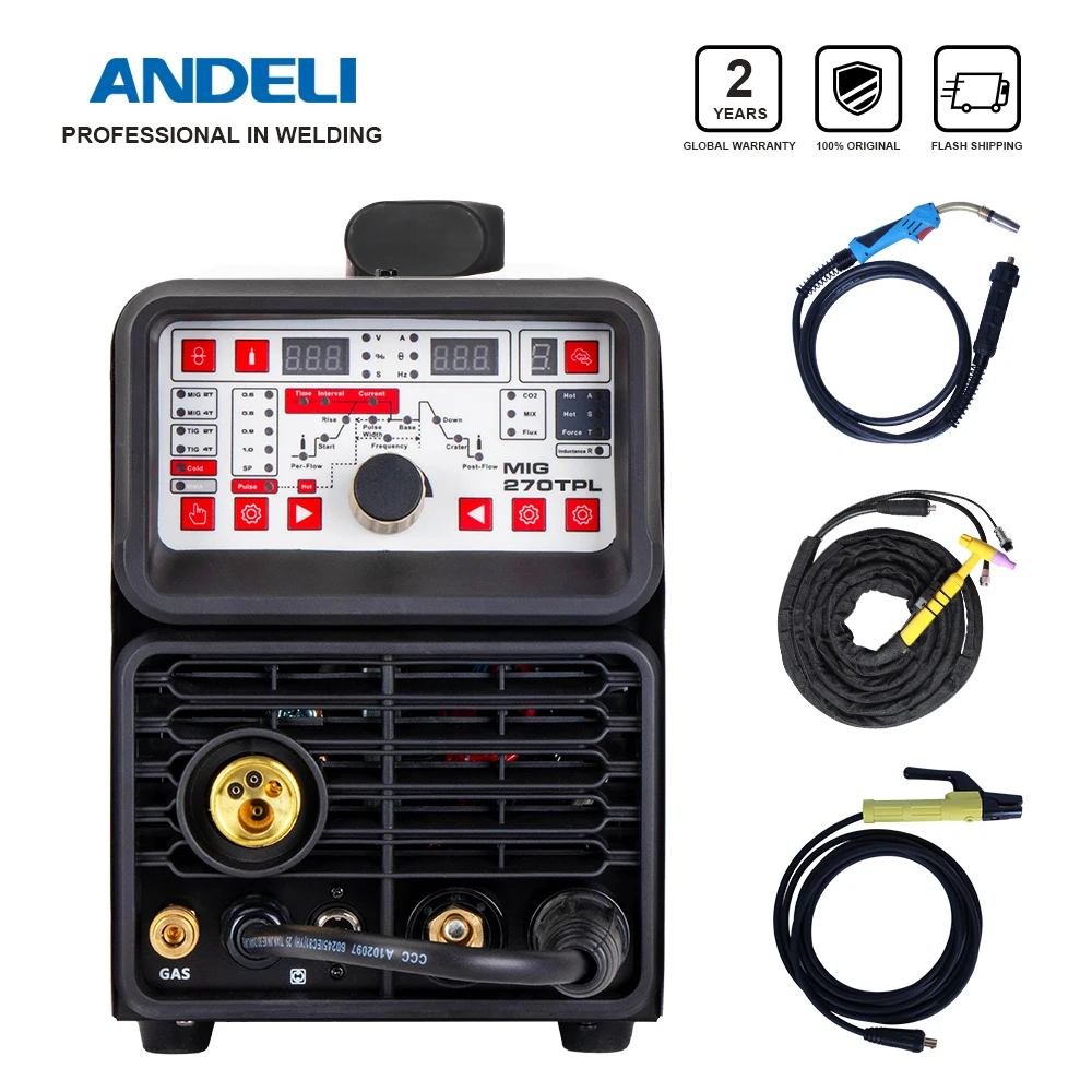 US $499.72 ANDELI MultiFunction Welding Machine MIG270TPL MIG TIG Pulse MMA and Cold Welding 4 in 1 MultiFunction MIG Welding Machine