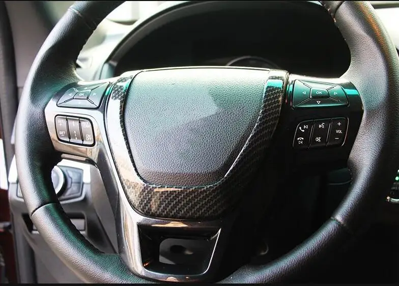 ABS накладка на руль для Ford Explorer 2011- 12 2013 14 углеродного волокна зерна автомобильные аксессуары