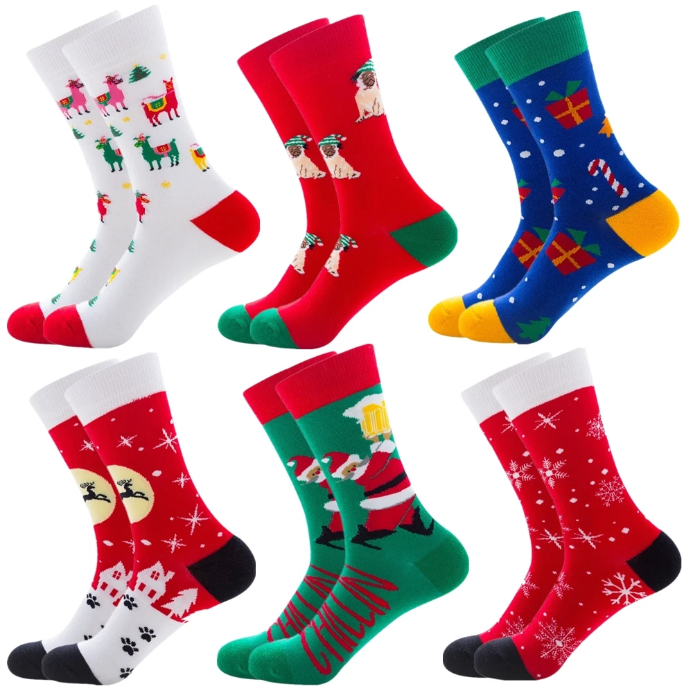 

2019 Christmas Socks Men's New Men's Socks Cotton Casual Holiday Gifts Happy Socks Men