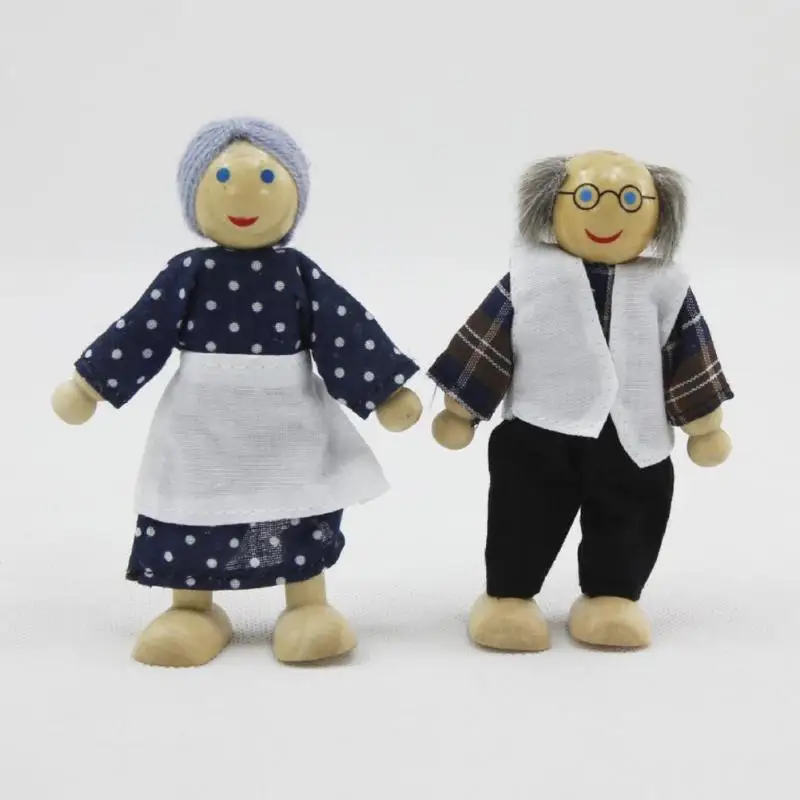 Миниатюрный мультяшный деревянный дом Моделирование Теплые Семейные фигурки Куклы Детские подарки дети ролевые игры подарки развивающие игрушки