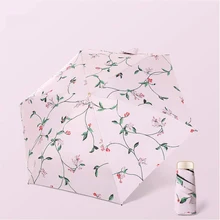 Портативный цветочный карман водонепроницаемый солнцезащитный наружный пять складной путешествия с сумкой легкий Солнечный алюминиевый модный мини-зонтик