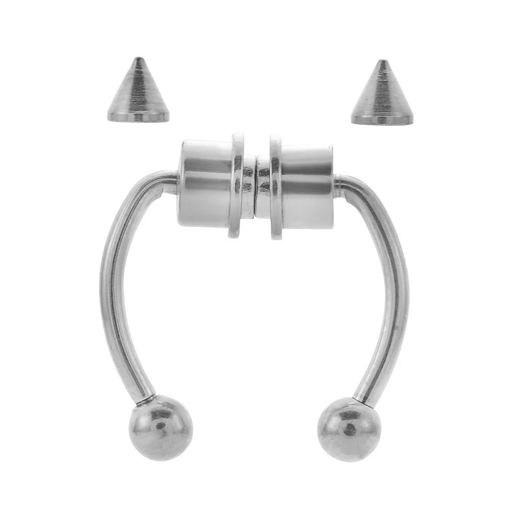 Fake Nose Ring Hoop Nose Septum Rings Stainless Steel Magnet Nose Punk Fake Piercing Body Jewelry Hip Hop Rock Ear clip Jewelry