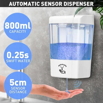 

800ml Soap Dispenser Automatic Foam Liquid Soap Dispenser Infrared Detergent Sensor Touch-free Kitchen Soap Lotion Pump Currency