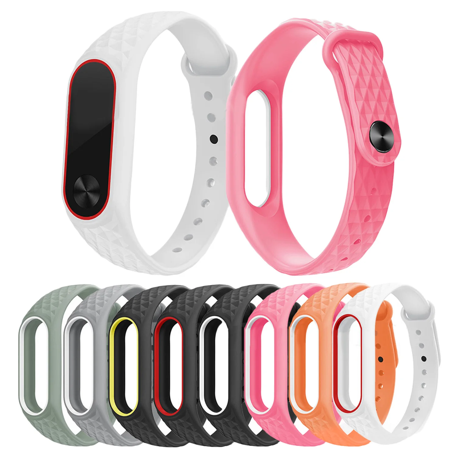 

Gosear 8PCS Silicone Replacement Wristband Wrist Strap Smart Band Belt for Xiaomi Xiao Mi MiBand 2 Band2 Mi2 Bracelet Gadgets