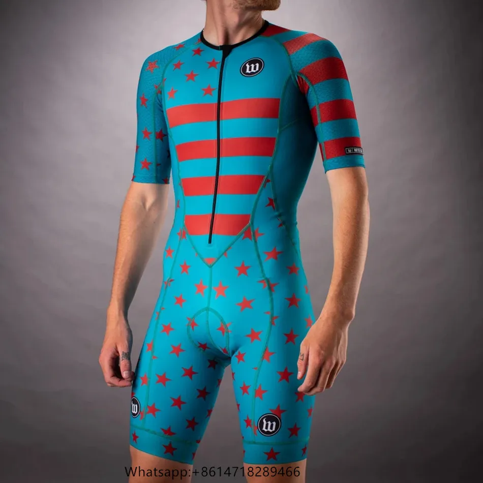 Мужские спортивные костюмы с коротким рукавом WATTIE INK, облегающий костюм для велоспорта, спортивный костюм ciclismo, трикостюм для велоспорта, Триатлон - Цвет: 06