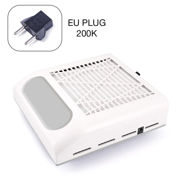 White EU Plug 80 Вт всасывающий пылесборник для ногтей Вентилятор пылесос маникюрный аппарат инструменты для сбора пыли дизайн ногтей маникюрный салон Инструменты - Цвет: White EU Plug