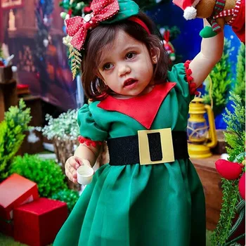 

Girl Christmas Dress Kid Newborn Baby Girls Green Santa Claus Tutu Princess Party Xmas Dress For Girls New Year Girls Dresses