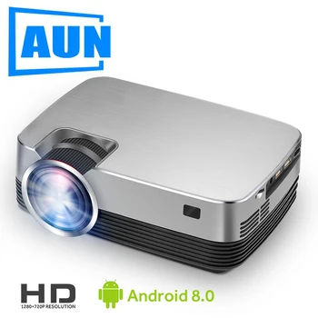 

AUN MINI Projector Q6S, 2600 lumens 1280x720P, LED Proyector for 1080P Home Cinema, 3D Video Beamer. Optional Q6S-AD Android 8.0