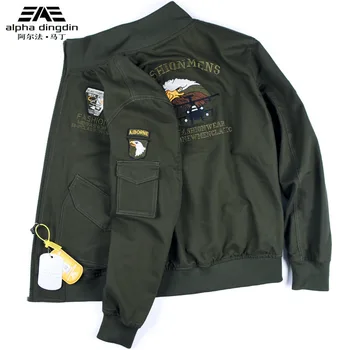 

Jacket Men's Spring and Autumn Jacket Thin Air Force Loose Stand Collar Tooling Jacket Coat