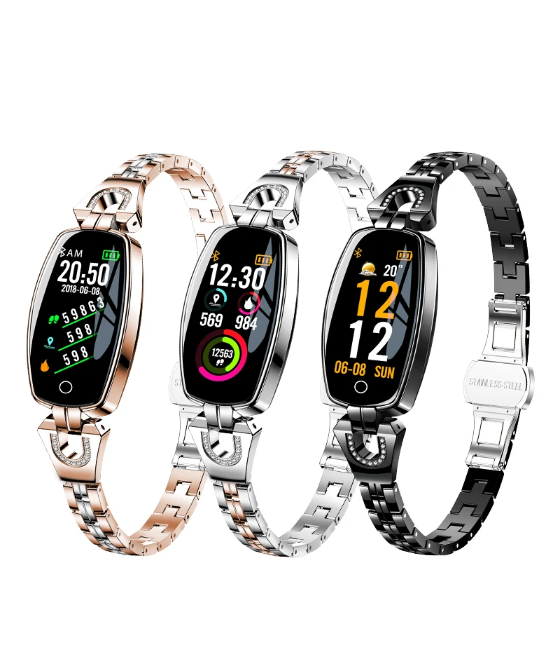 

H8 Ms. HD Color Smart Bluetooth Bracelet Metal Strap Sports Sleep Watch