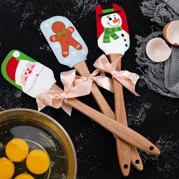 

Butter Silicone Spatula Beech Wood Handle Kitchen Baking Tool Christmas Gift