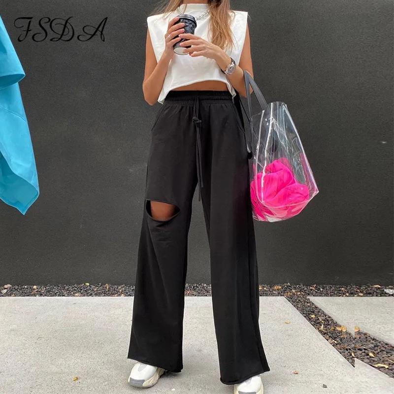 Женский укороченный топ без рукавов FSDA черный костюм-двойка цвета хаки и длинные