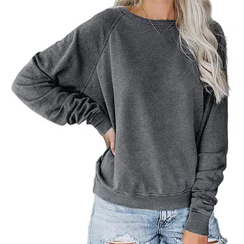 

Autumn Winter Loose Harajuku Solid Sweatshirt Female O-Neck Pullover Tops Women Hoodies Casual Female Clothes