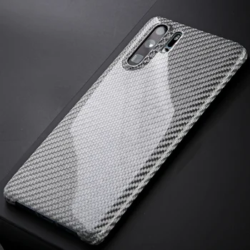 

ENMOV Ultra Thin Genuine Sliver Glossy Real Carbon Fiber Back Case For Huawei P30 Pro Luxury Shockproof Slim