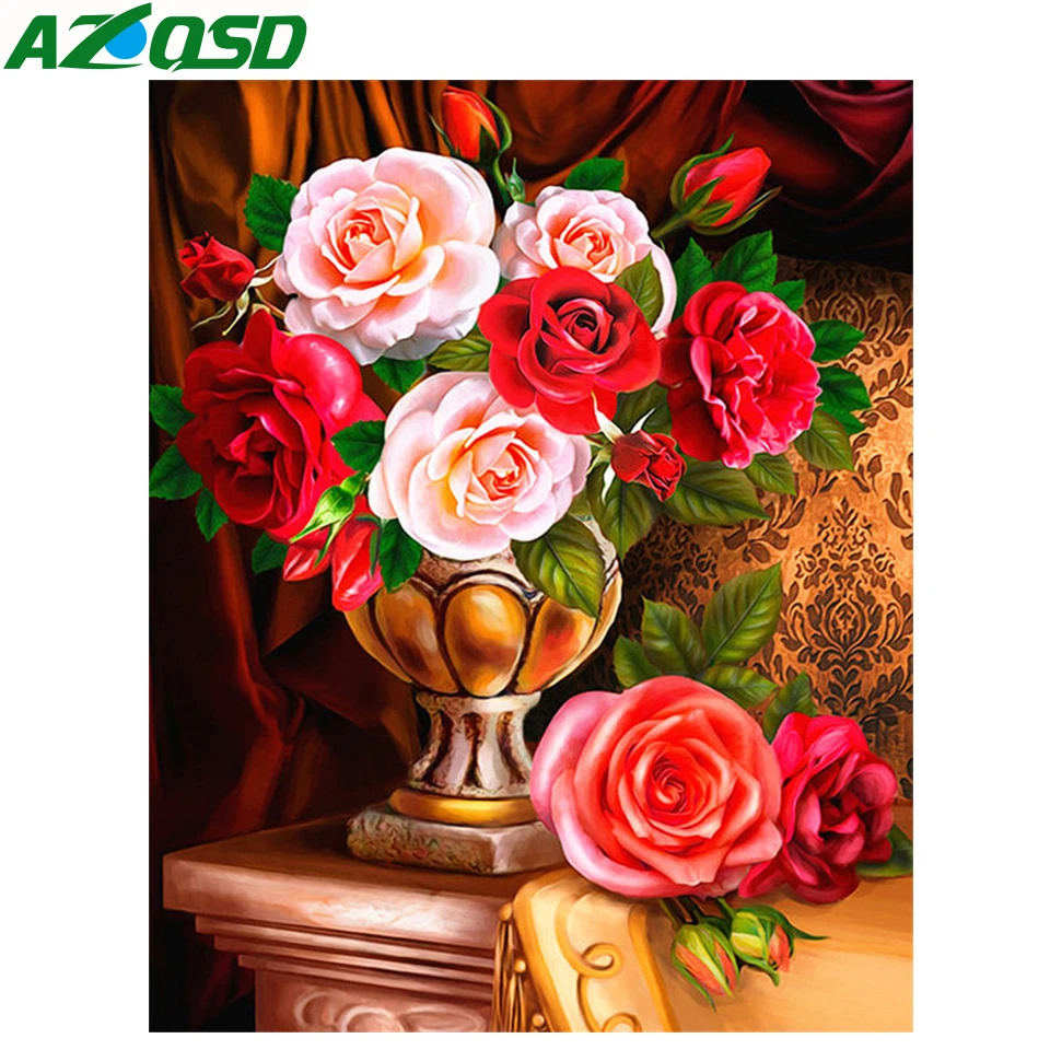 Алмазная живопись AZQSD сделай сам вышивка цветок настенное искусство картина