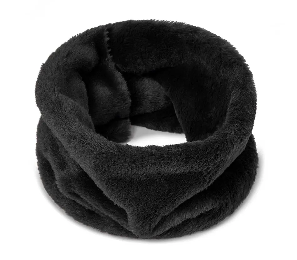 TRUENJOY Women's Winter Thick Warm Neck Scarf men New Soft Ring Scarf Scarves Unisex button Solid Color