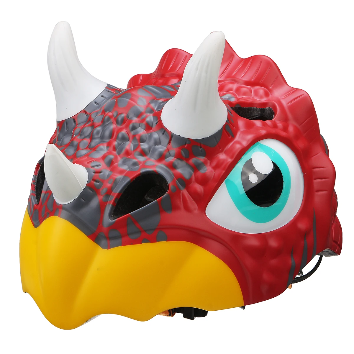 Triceratops red Велосипедный Детский Светильник, шлем для скейтборда, детский безопасный шлем для животных 49-55 см, велосипедный шлем, велосипедные колпачки - Цвет: Triceratops red