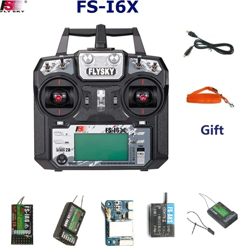 Передатчик Flysky FS-i6X 10CH 2 4 GHz AFHDS RC с ресивером FS-iA6B IA10B X6B A8S для радиоуправляемого