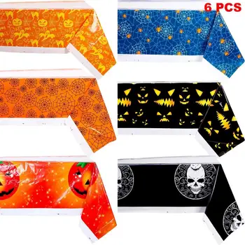 

Disposable Tablecloth Pumpkin Skull Halloween Festive Decoration Spider Web Tablecloth Halloween Theme Party Supplies ww45