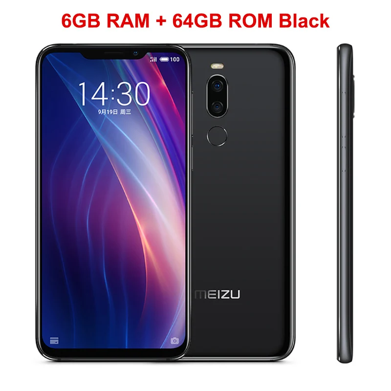 Black 6GB 64GB Meizu X8, 4G ram, 64G rom, 4G LTE, мобильный телефон Snapdragon 710, четыре ядра, экран 6,15 дюйма, две камеры, сканер отпечатков пальцев, смартфон - Цвет: Black 6GB 64GB