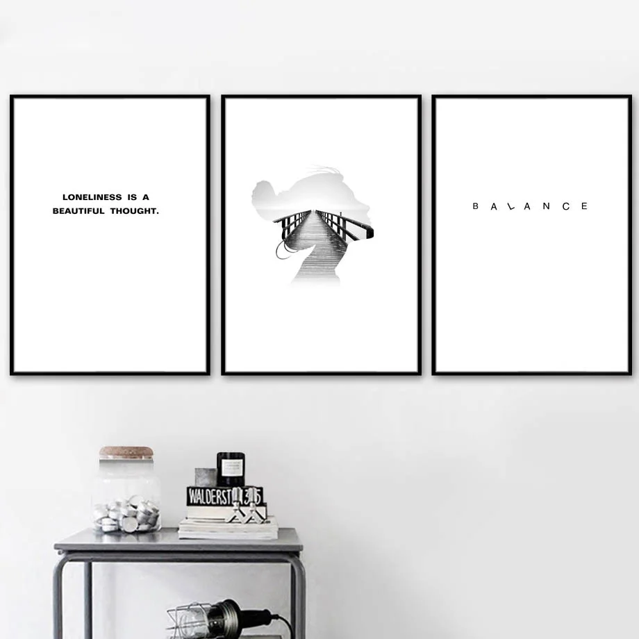 

Bridge Inspirational Quotes Nordic Posters And Prints Wall Art Canvas Painting Black White Wall Pictures For Living Room Decor