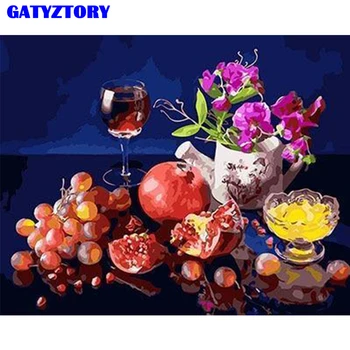 

GATYZTORY Frame Fruits Diy Oil Painting By Numbers Kits Acrylic Paint On Canvas Hand painted Unique Gift For Home Decoration