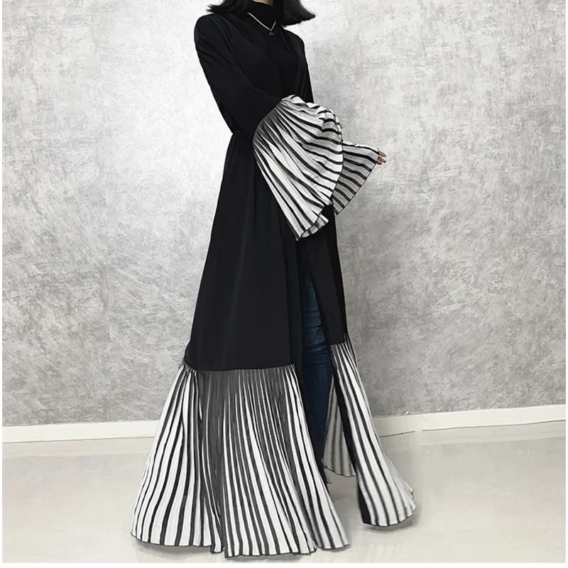 

Black Abaya Kimono Dubai Turkish Cardigan Muslim Dress Kaftan Robe Islamic Clothing Caftan Marocain Kaftans Ropa Musulman Mujer