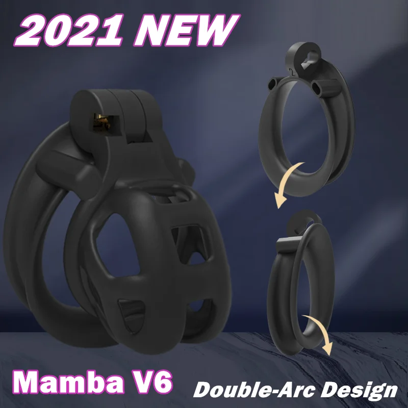 3D Mamba V6 каучуковая Мужская клетка верности 5 размеров на член с двойной дугой