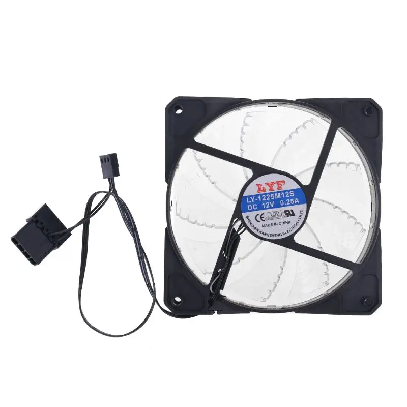 

12025 DC12V Streamer Cooling Fan Silent Cooler Fan Colorful Light for Home Room