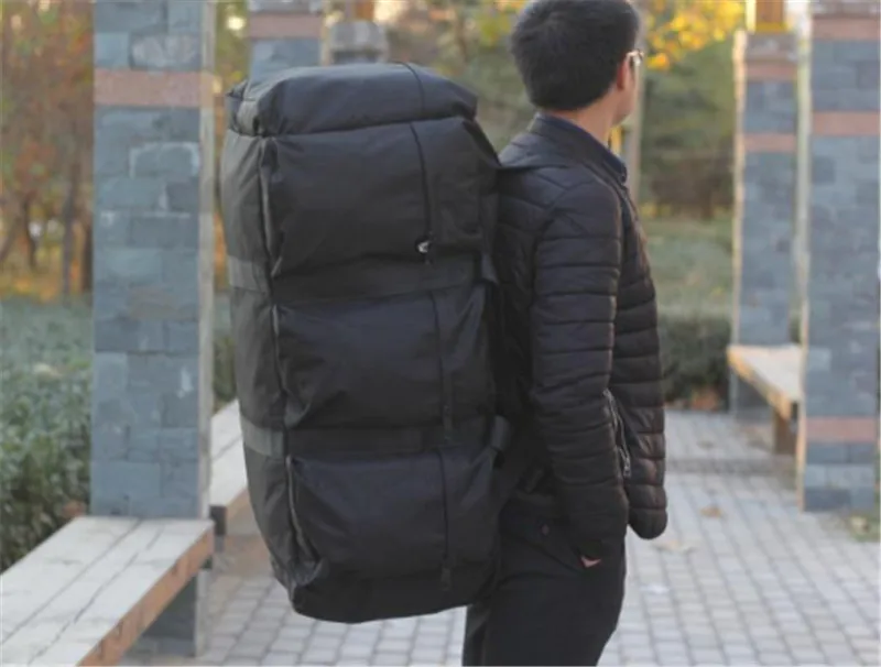 Мужская Большая вместительная оксфордская ткань 90Л багажная сумка для путешествий Большая Сумка Многофункциональная Вместительная дорожная сумка - Цвет: black