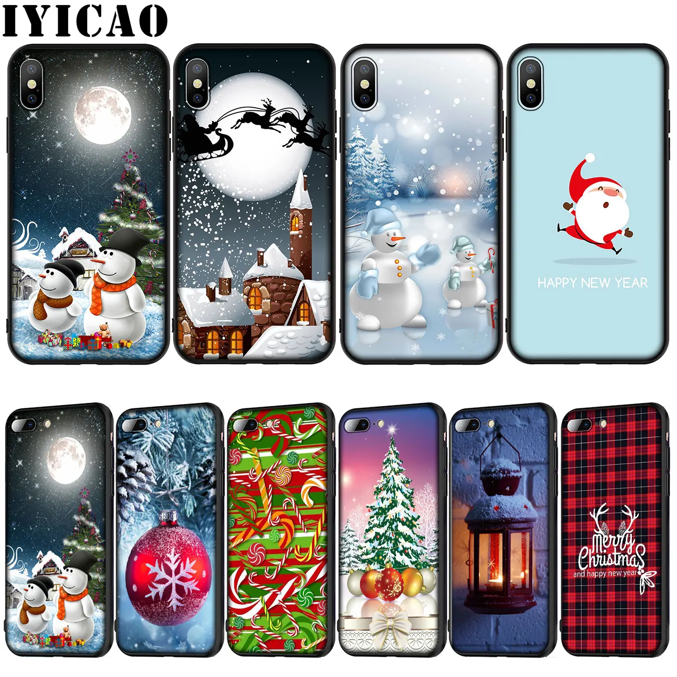 IYICAO &quot Снеговик &quotMerry Christmas Мягкий силиконовый чехол для iPhone 12 мини XR X XS 11 Pro Max 10 6