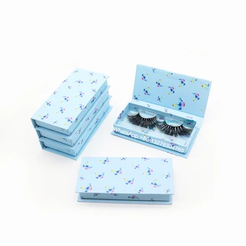 

Wholesale 20PCS Light Blue Mink Eyelash Case 3D Mink Lash Soft Lashes Handmade Dramatic Reusable Natural Eyelashes Extension