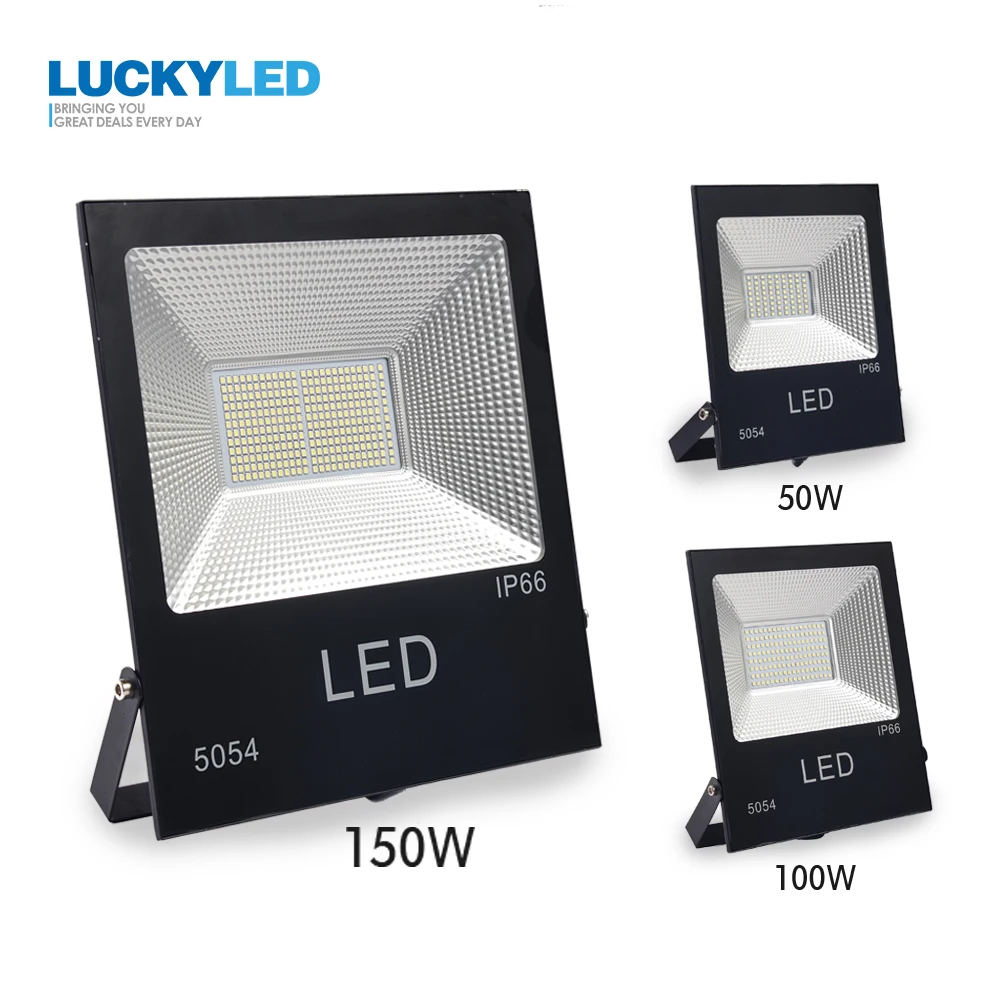 Comprar LUCKYLED Reflector Led 50w 100w 150w 220v 240v Luz de inundación al aire libre luz Led impermeable IP66 aluminio Led lámpara de pared de Reflector