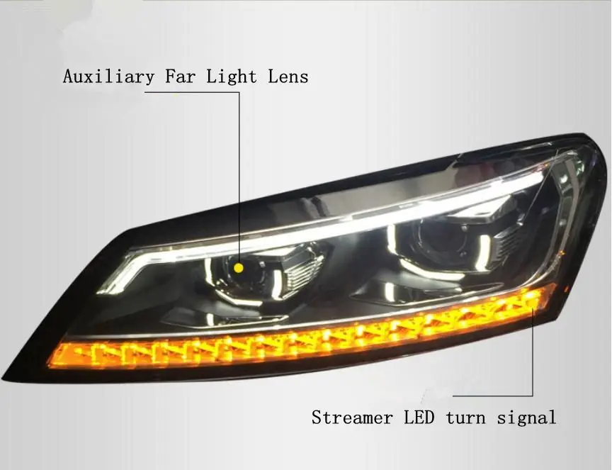 VLAND фабрика для фар автомобиля для Passat ксеноновая фара 2011 с светодиодные ходовые огни+ движущийся сигнал