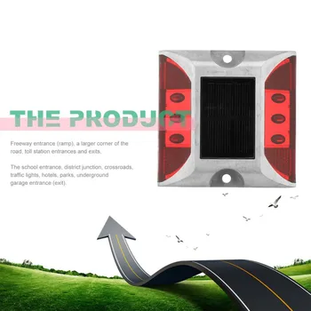 

Aluminum Waterproof LED Solar Powered Road Stud Light Reflective Ground Light Path Deck Dock Warning Light 5 colors 105*105*24