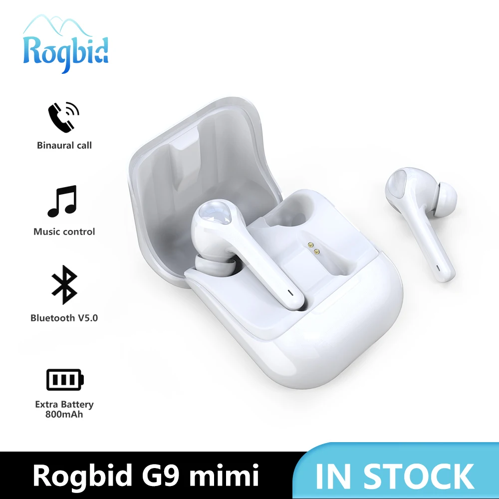Bluetooth V5 0 Earphones True Wireless Stereo Earbuds Sound TWS Sports Headset with Mic Charging Case headphone Rogbid G9 mini