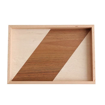 

LUDA Wooden Rectangular Tray Decoration Baking Tray Tea Food Storage Plate Placement Table Home Restaurant Kitchenware