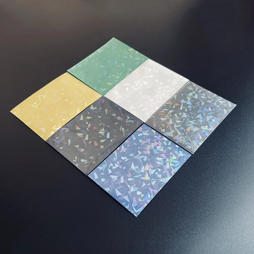 100 PCS/LOT Various Laser Broken Gemstone Glass Flashing Card Idol 66x91mm Card Sleeves Card Hologram Diamonds Gaming Card Cover