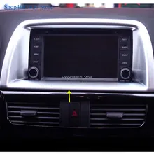 Автомобильный гарнир, крышка, детектор, АБС ХРОМ, центральная консоль, навигационная коробка, интерьер, gps, отделка для Mazda CX-5 CX5 2013