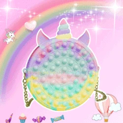 Sac à main en forme de licorne pour femmes, porte monnaie, en silice, Simple, avec fossettes, pour filles, cadeau de noël, grande taille 