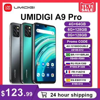 UMIDIGI A9 Pro 4/6/8GB 64/128GB Global Version 6.3" Smartphone Quad Camera Helio P60 Octa Core 24MP SelfieCameraFHD+ Smart Phone 1