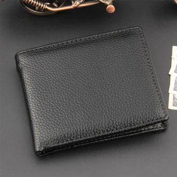 

Classic Gift Casual Pocket Coin PU Leather Practical Purse Bifold Slim Simple Men Wallet Card Holder Portable