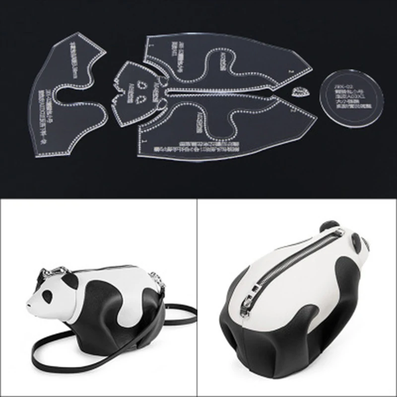 Мультяшная Панда Дизайн Ручная Сумка Милый шаблон портмоне кожа ремесло