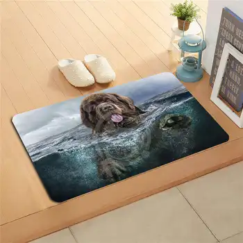 

W530L24 Custom newfoundland dog Watercolor Painting Doormat Home Decor Door mat Floor Mat Bath Mats foot pad #F23