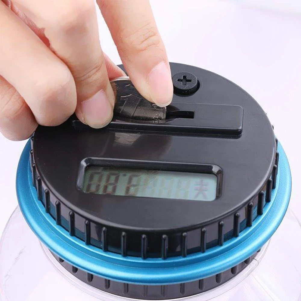 Cute Piggy Bank Counter Coin Electronic Digital LCD Counting Coin Money Saving Box Jar Coins Storage Box For USD EURO GBP Money