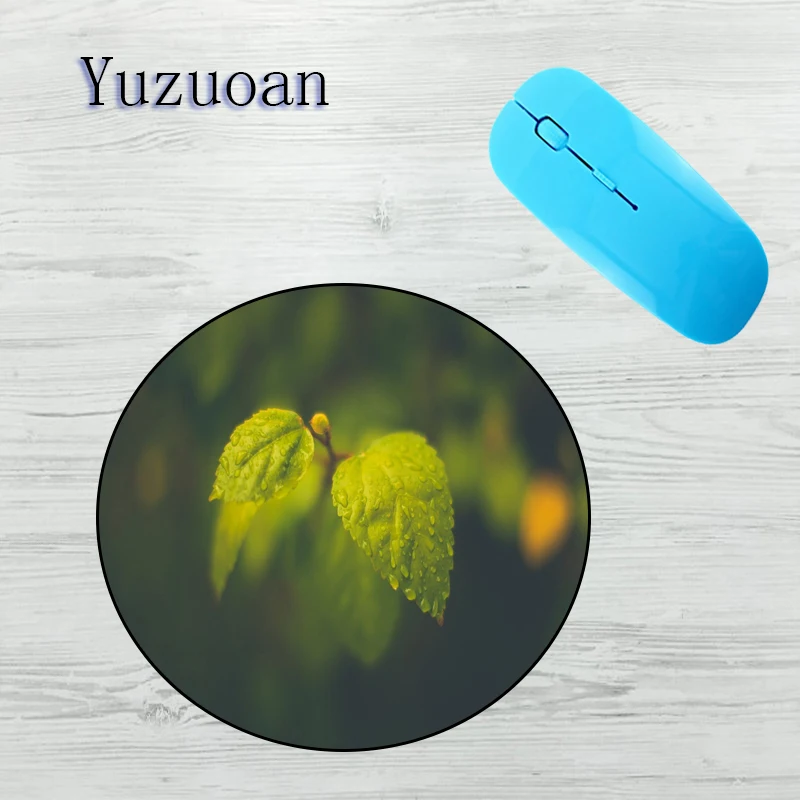 Yuzuoan дождевые капли листок розы кленовый лист графика коврик для мыши маленький средний/игра/блокнот - Цвет: 22X22cm3