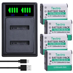 EN-EL19 ENEL19 EL19 Li-ion Battery+LED Dual Charger for Nikon Coolpix S32 S33 S100 S2500 S2750 S3100 S3200 S3300 S3400 S3500