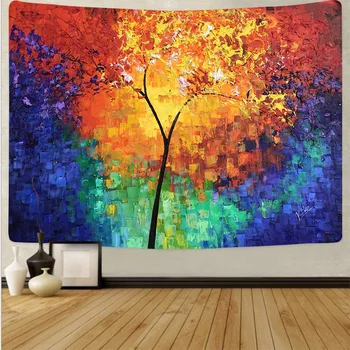

Scenery Tree Psychedelic Tapestry Wall Hanging Hippie Wall Tapestry Living Bedroom Decor Wall Carpet Creative Trippy Tapestry