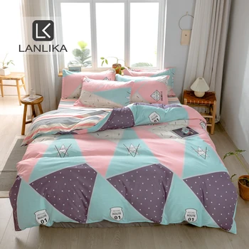 

Lanlika Bed Linen Set Adult Bedding Set Duvet Cover Bedspread Bed Cover Set Bed Flat Sheet Pillowcases Single Double Queen Bed